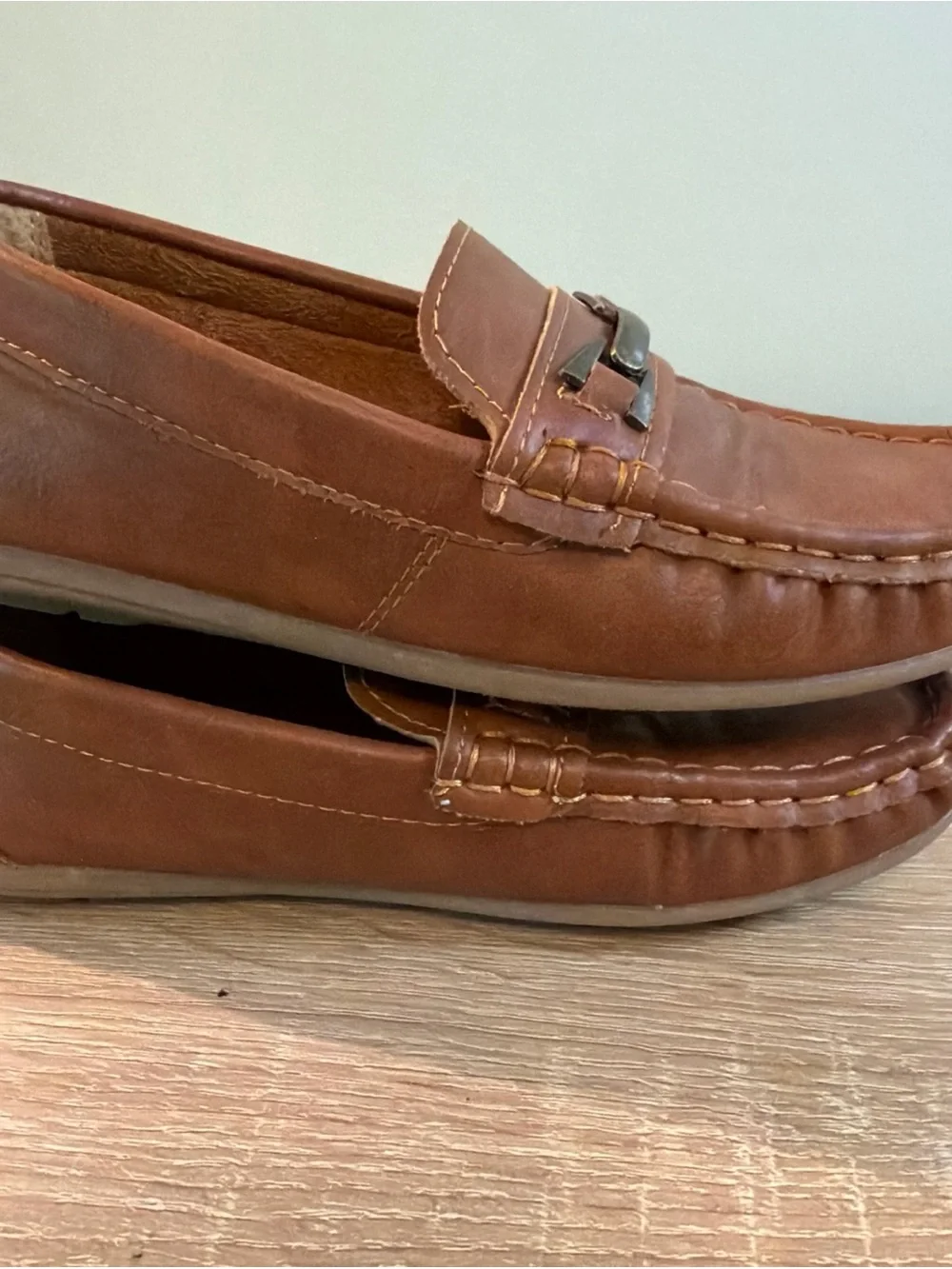 JOSMO Toddler Boys Size 13 Brown Horsebit Loafers Moc Toe Dress Shoes Slip On